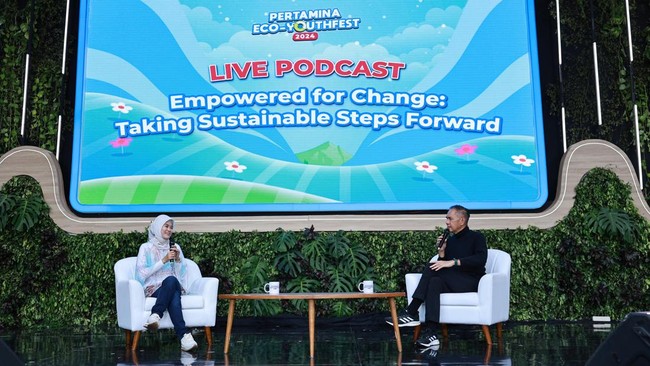 Lebih dari 9 ribu pengunjung memadati Pertamina Eco Youth Fest 2024 yang digelar di Hutan Kota GBK pada Sabtu 21 September 2024.