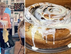 Lebih Besar dari Kepala Orang Dewasa! Berat Cinnamon Roll Ini 4,5 Kg