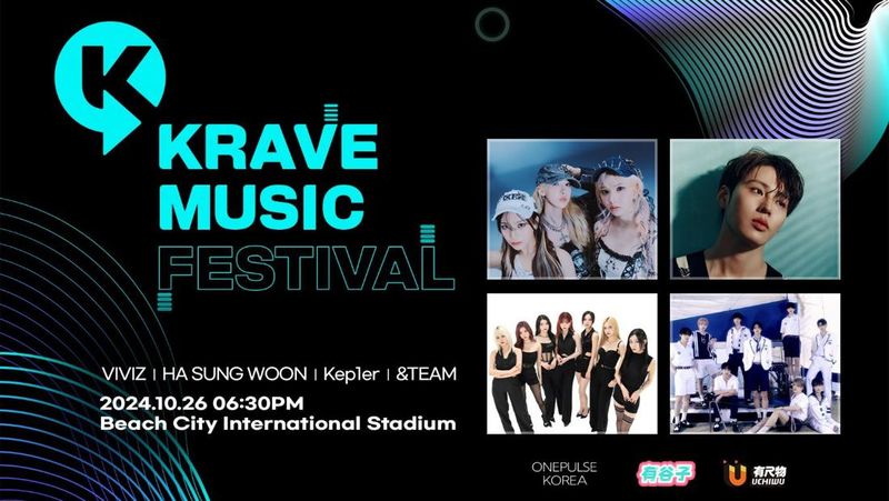 Ha Sung-woon, VIVIZ, &TEAM dan Kep1er akan mengunjungi Indonesia untuk konser Krave Music Festival 2024 di Beach City International Stadium (BCIS) Ancol,