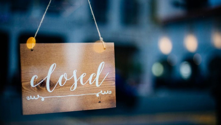 Ilustrasi toko tutup Closed Small Business