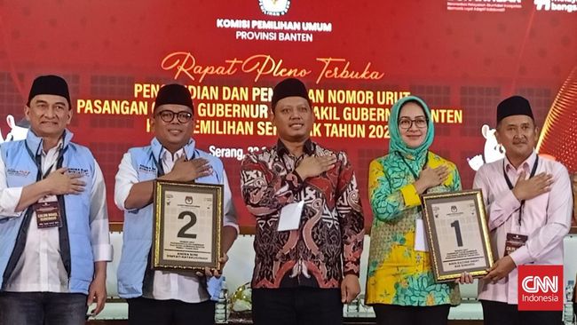 Peta Kemenangan Andra Soni dari Airin Rachmi di Pilgub Banten 2024