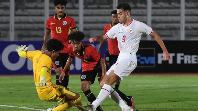 Timor Leste berhasil membobol gawang Timnas Indonesia U-20 lewat gol Luis Figo pada menit ke-66 untuk mengubah skor menjadi 1-2.