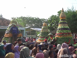 Serunya Warga Lumajang Berebut Gunungan dan 1.000 Tumpeng Ketan
