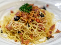 Resep Spaghetti Beef Bacon dan Bawang, Mulur Lezatnya Bikin Nagih