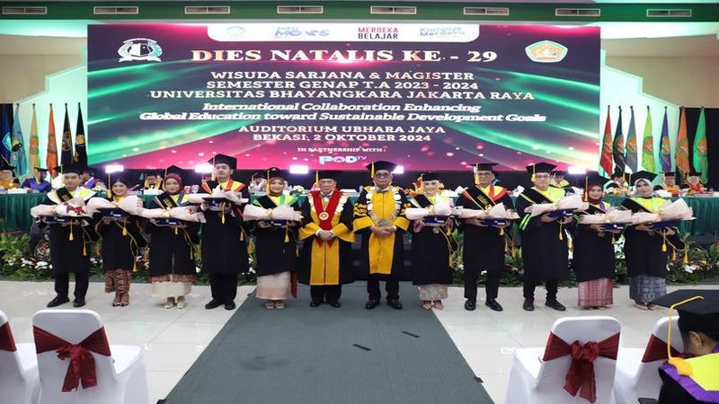 Universitas Bhayangkara Jakarta Raya (Ubhara Jaya) menggelar Dies Natalis ke-29 serta Wisuda Sarjana dan Magister Semester Genap Tahun Akademik 2023/2024