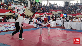 GOR Penuh, Penonton CNN Indonesia Taekwondo Championship Membludak
