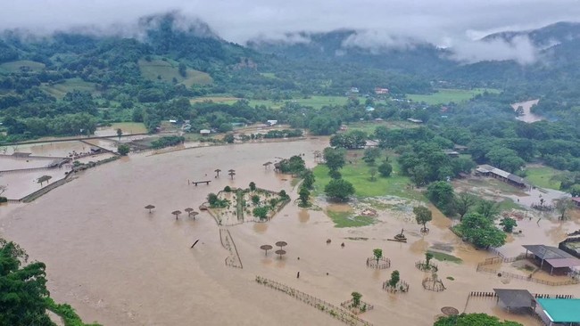 FOTO: Ratusan Gajah Terkepung Banjir di Thailand