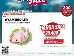 Murah Nih! Ayam Broiler di Transmart Full Day Sale Cuma Rp 28.400/Ekor