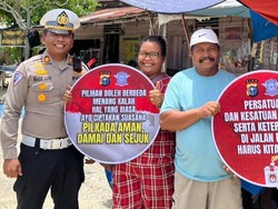 Polantas di Rohil Patroli-Sosialisasi Pilkada Damai Demi Tangkal Hoaks
