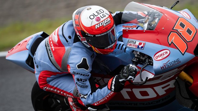Pembalap Gresini Manuel Gonzalez menang Moto2 Jepang 2024 di Sirkuit Motegi, Minggu (6/10), setelah perjudian menggunakan ban kering membuahkan hasil.