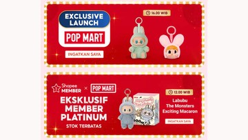 Puncak 10.10, Labubu Hadir Online di Pop MART Official Store Shopee