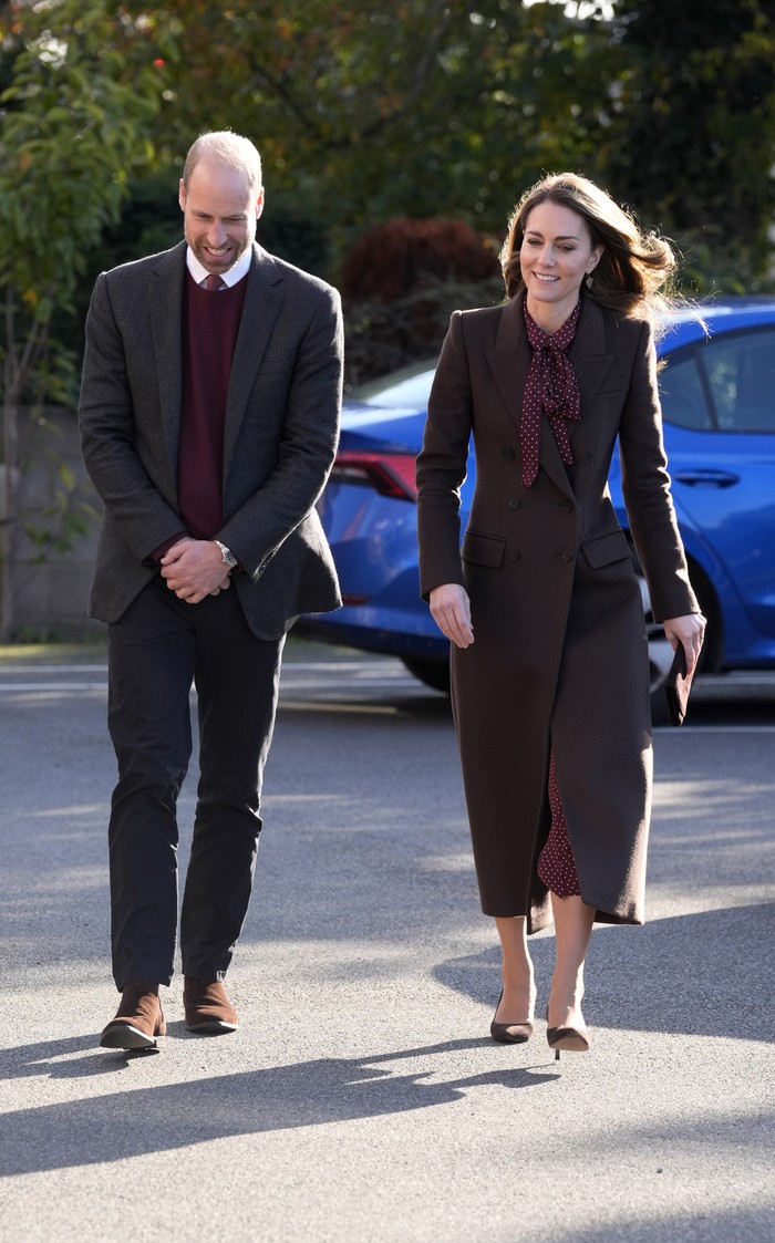 SOUTHPORT, ENGLAND - OCTOBER 10: Prince William, Prince of Wales and Catherine, Princess of Wales arrive for a visit to Southport Community Centre on October 10, 2024 in Southport, England. Earlier this year, Bebe King (6), Elsie Dot Stancombe (7) and Alice da Silva Aguiar (9) died after a mass stabbing at a children's Taylor Swift-themed dance class on July 29 in the Merseyside town of Southport.(Photo by Danny Lawson - WPA Pool/Getty Images)
