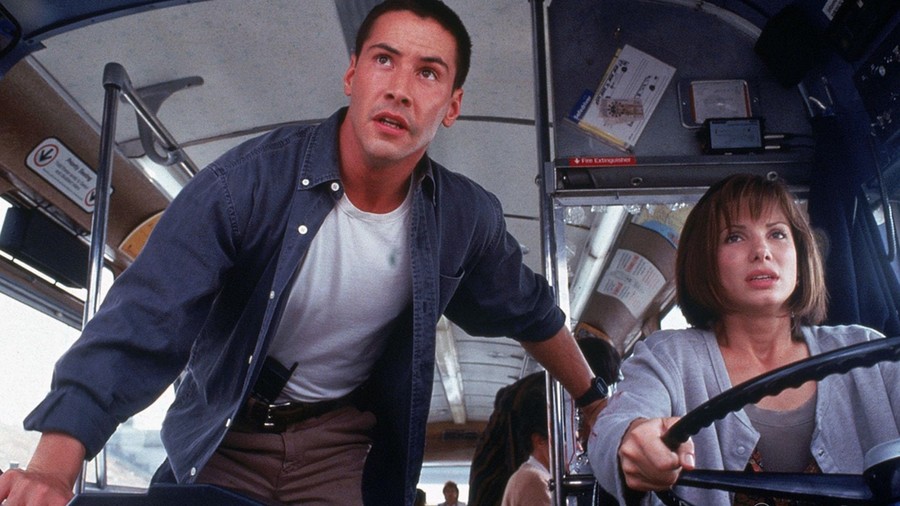 Speed Cuplikan adegan Keanu Reeves dan Sandra Bullock di Speed.