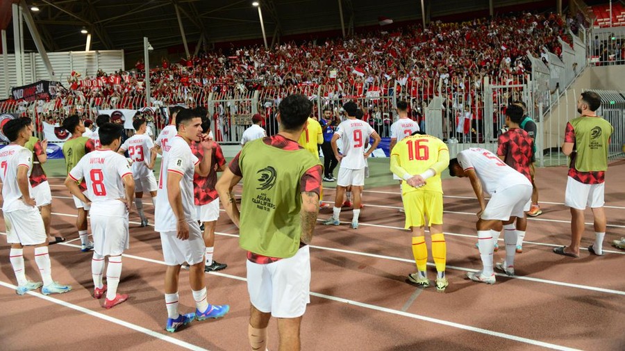 Timnas Indonesia Timnas Indonesia usai melawan Bahrain di Kualifikasi Piala Dunia 2026.