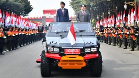 FOTO: Jokowi-Prabowo Satu Maung di Apel Persiapan Pelantikan Presiden