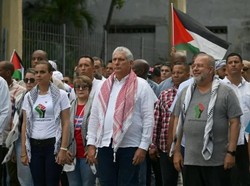 Presiden Kuba Ikut Demo Pro-Palestina