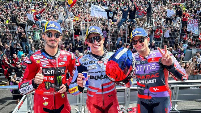 Jorge Martin berhasil memperlebar jarak atas Marc Marquez di puncak klasemen MotoGP 2024 setelah Marc Marquez menang di MotoGP Australia 2024.