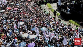 FOTO: Panggung Pesta Rakyat Iringi Pelantikan Prabowo-Gibran