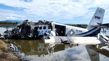  Hancur Badan Pesawat SAM Air usai Jatuh di Gorontalo