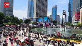 VIDEO: Ribuan Warga Jakarta Ikut Rayakan Pelantikan Prabowo-Gibran
