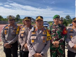 Polres Rohul Show Off Force Ciptakan Situasi Kondusif saat Pelantikan Presiden