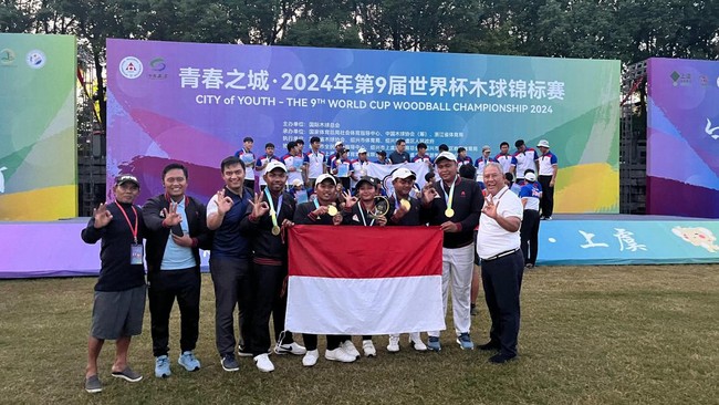 Tim Woodball Indonesia meraih 3 medali emas dan 2 medali perak di ajang 9th World Cup Woodball Championship 2024 yang digelar di Shangyu, China.