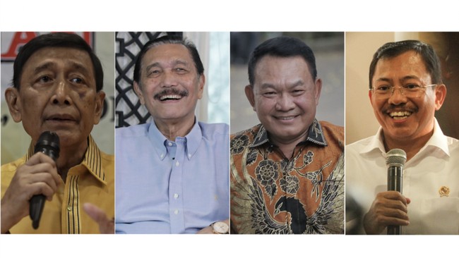 Presiden Prabowo Subianto resmi melantik Wiranto, Luhut Binsar Pandjaitan, Dudung Abdurachman, dan Terawan Agus Putranto menjadi penasihat khusus presiden.