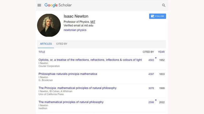 Sejumlah peneliti dikagetkan oleh 'email verifikasi' Google salah satu peneliti ternama, Sir Isaac Newton.