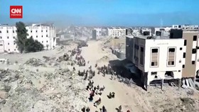 VIDEO: Rekaman Drone Ribuan Pengungsi Palestina Tinggalkan Gaza Utara