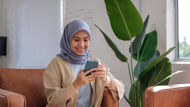 Ilustrasi wanita muslim memakai hijab