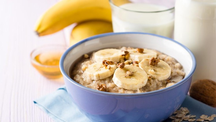 Ilustrasi oatmeal pisang