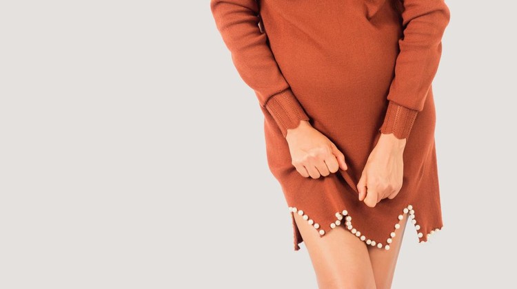 Bacterial Vaginosis, Yeast Infections concept with woman having a problem with Vaginal Odor