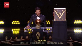 VIDEO: Rodri Raih Ballon D'or Sisihkan Vinicius dan Bellingham