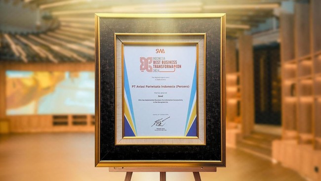 InJourney meraih penghargaan Best Business Transformation 2024 dengan kategori 'Good' atas keberhasilannya dalam bertransformasi di era disrupsi.