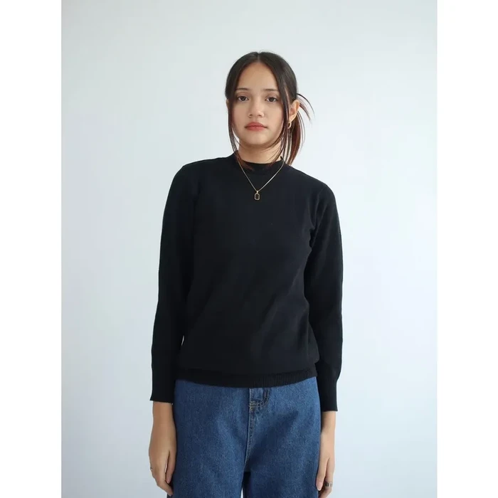KAIAHATI Valeria Mock Neck Knit Sweater