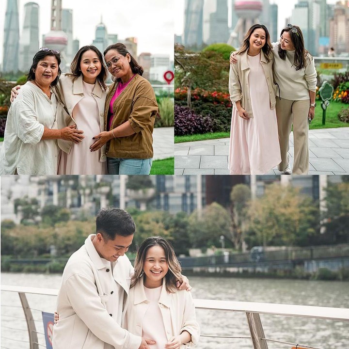<p>Dalam potret yang dibagikan, keluarga Gritte dan sang suami terlihat kompak mengenakan pakaian berwarna senada. Semuanya tampaknya sudah tidak sabar menanti kelahiran anak pertama Gritte dan Arif Hidayat. (Foto: Instagram @gritteagathaa)</p>