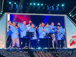 Momen Menteri-Wamen Prabowo Nyanyi Bareng di Deklarasi GSN