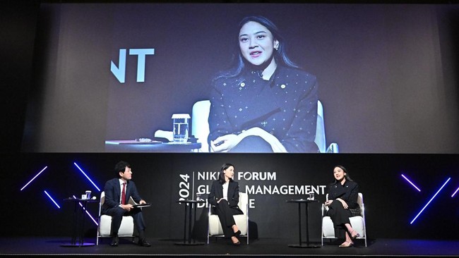 Putri Tanjung menyuarakan pandangan soal Gen Z saat menjadi pembicara di NIKKEI Forum.