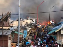 Kebakaran 78 Toko-16 Rumah di Pasar Jargaria Diduga Akibat Pembakaran Sampah