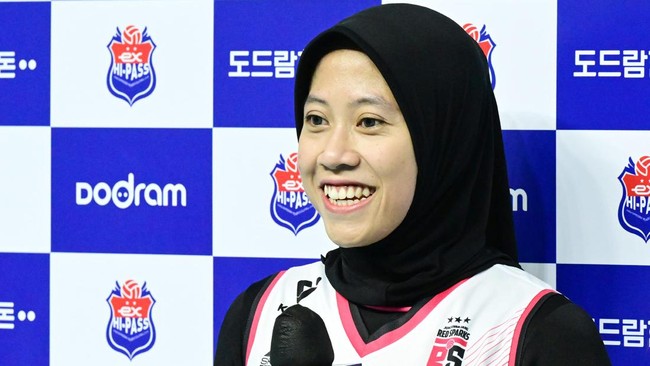 Megawati Hangestri Pertiwi buka suara setelah meraih most valuable player (MVP) atau pemain terbaik dalam pertandingan Hi Pass vs Red Sparks, Minggu (3/11).