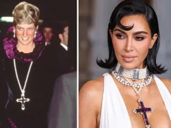 Kim Kardashian Pakai Kalung Salib Bekas Milik Putri Diana Jadi Sorotan Netizen