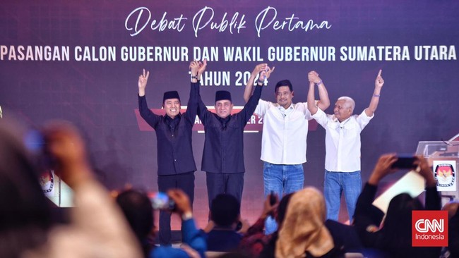 Pasangan nomor urut 1, Bobby Nasution-Surya selalu unggul dalam dua survei terbaru Pilgub Sumatera Utara (Sumut) 2024.