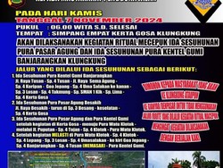 Tradisi Mecepuk Ida Bhatara, Ini Jalur dan Titik Kemacetan di Klungkung