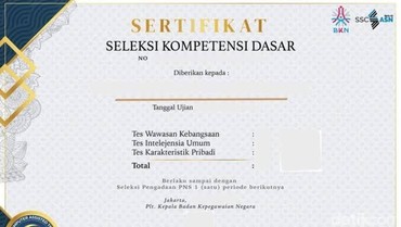 Link dan Cara Download Sertifikat SKD CPNS 2024