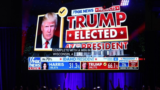 Pejabat Korut yang ditugaskan di Cina turut memantau momen kemenangan Donald Trump dalam pilpres AS 2024 melalui tayangan media Korea Selatan, Rabu (6/11).
