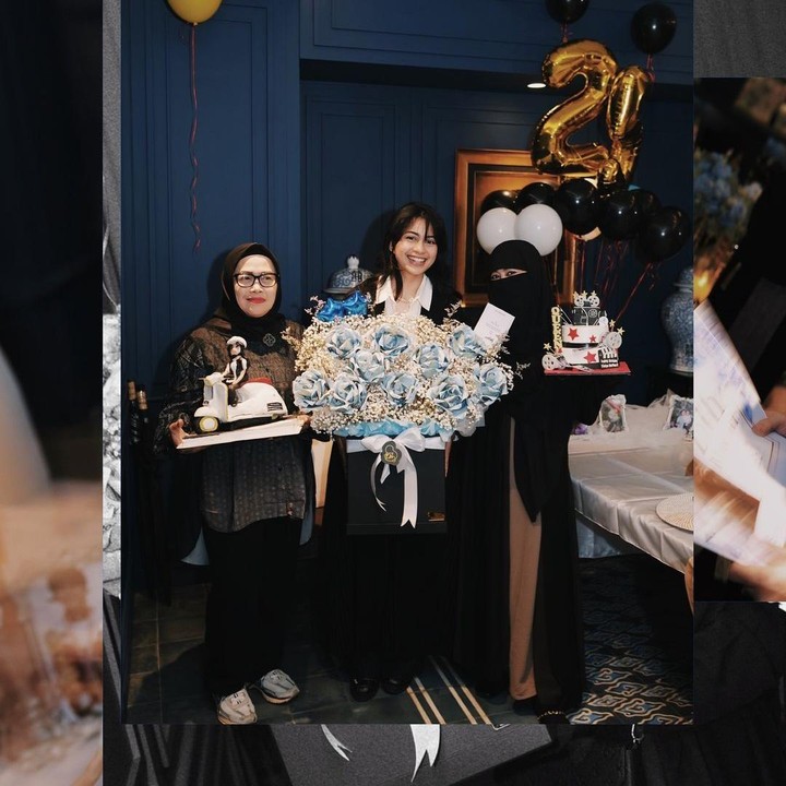 <p>Melalui unggahan di Instagram, Sintya Marisca menuliskan ucapan terima kasihnya kepada keluarga dan kerabat yang hadir di pesta ulang tahunnya, Bunda. "me ji ku hi bi-arpun petakilan (kata mamski) semoga dicintai secara ugal ugalan. Terimakasih keluarga kicilku," tulis pemeran film Kamu Tidak Sendiri ini. Unggahan ini turut dikomentari juga oleh Ummi Pipik. "* ummi sedang menulis *," tulis Bunda empat anak ini. (Foto: Instagram @sintyamarisca)</p>