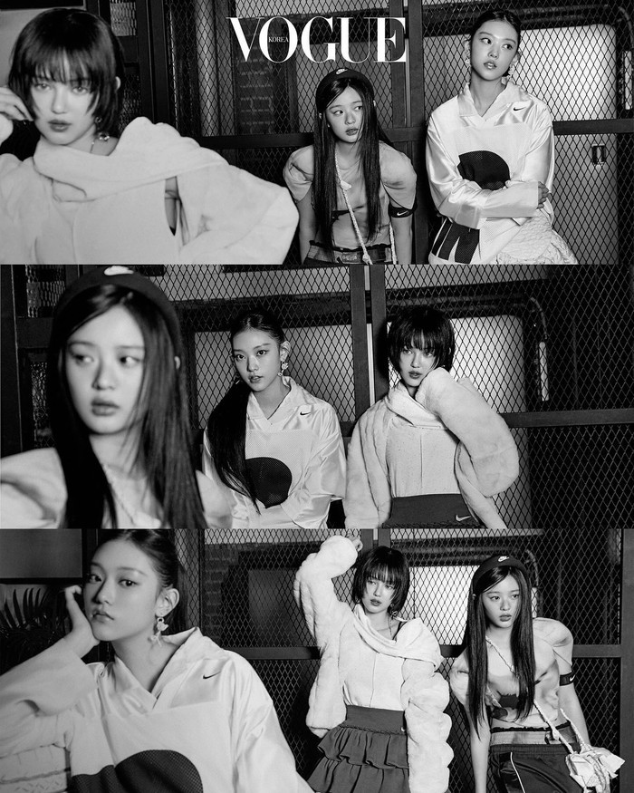 Pemotretan ini sukses mengobati rasa rindu penggemar yang menantikan aktivitas terbaru grup yang lama tak terlihat, berbagai pujian pun mengalir akan pesona trendi NewJeans yang tetap memancar di foto hitam putih sekalipun./ Foto: instagram.com/voguekorea