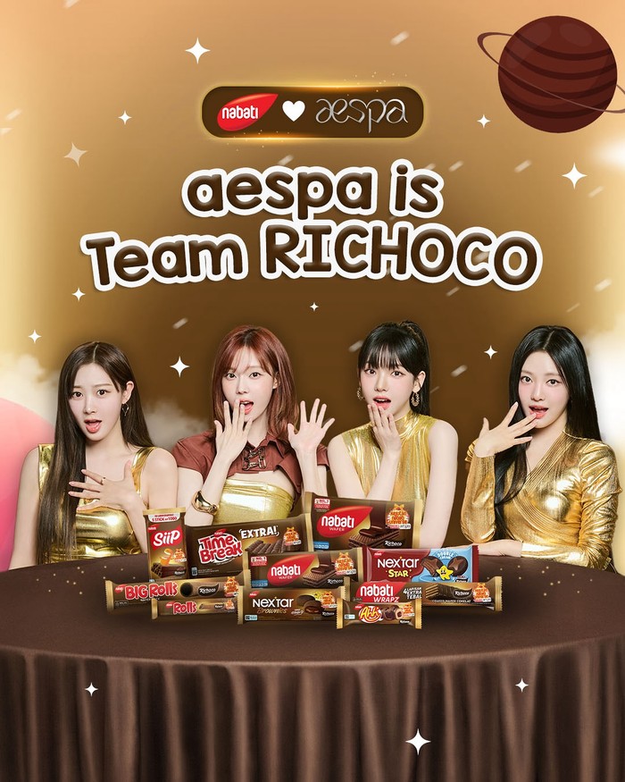 aespa, brand ambassador terbaru Nabati Richoco, baru saja kembali menyapa fans tanah air di meet-and-greet yang digelar oleh Nabati bertajuk ‘M&G aespa on Richoco Land’ pada Sabtu, (9/11) di ICE BSD Hall 1, Banten. / Foto: instagram.com/nabati_id