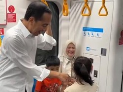 Jokowi Unggah Momen Ajak Jan Ethes dan La Lembah Jalan-jalan Naik MRT