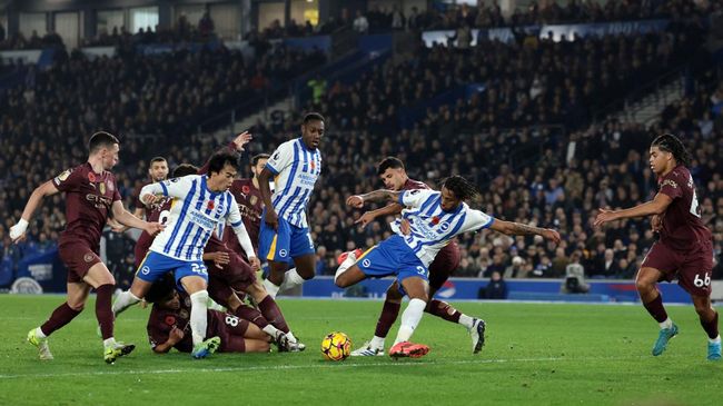 Hasil Liga Inggris: Dramatis, Brighton Hancurkan Man City